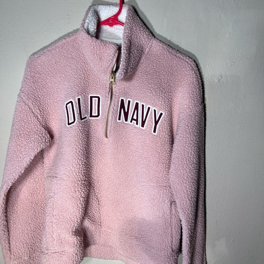 Old Navy sz S pink fuzzy Letter Sweatshirt